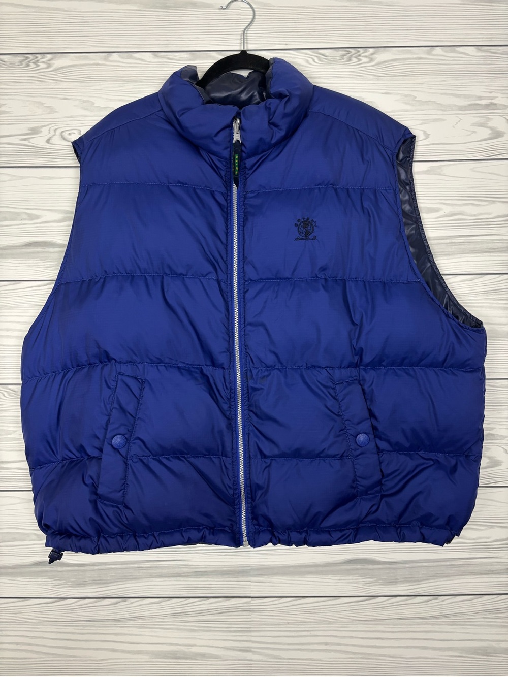 Eddie Bauer Ebtek blue goose down puffer vest size XXL